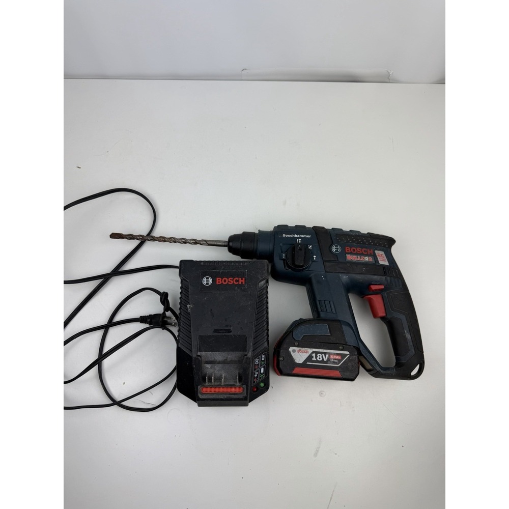 Bosch Bulldog RHH181 18V Rotary Hammer Drill SDS-Plus + 4.0Ah Battery Charger
